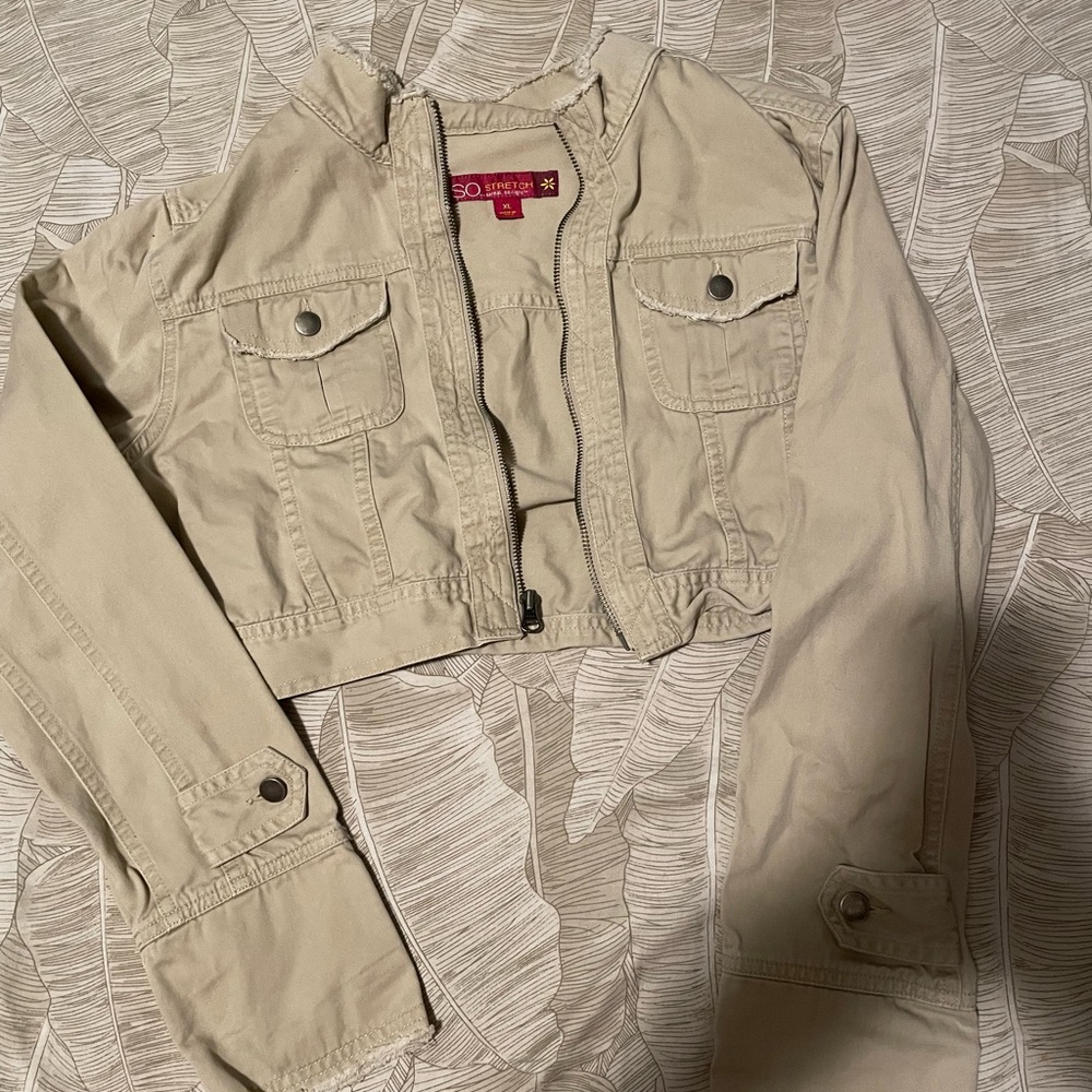Khaki Cropped Jacket
